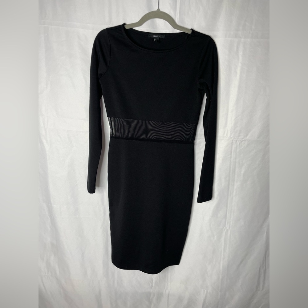 Mesh waist body-con dress